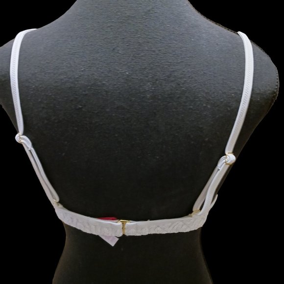 Victoria's Secret Crochet Padded Push Up White Bikini Top Size 34C - Picture 4 of 13